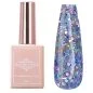 Preview: UV Gel - Blau Pailetten Nachtleuchtend - Night Glow Confetti Gel - Funky Blue